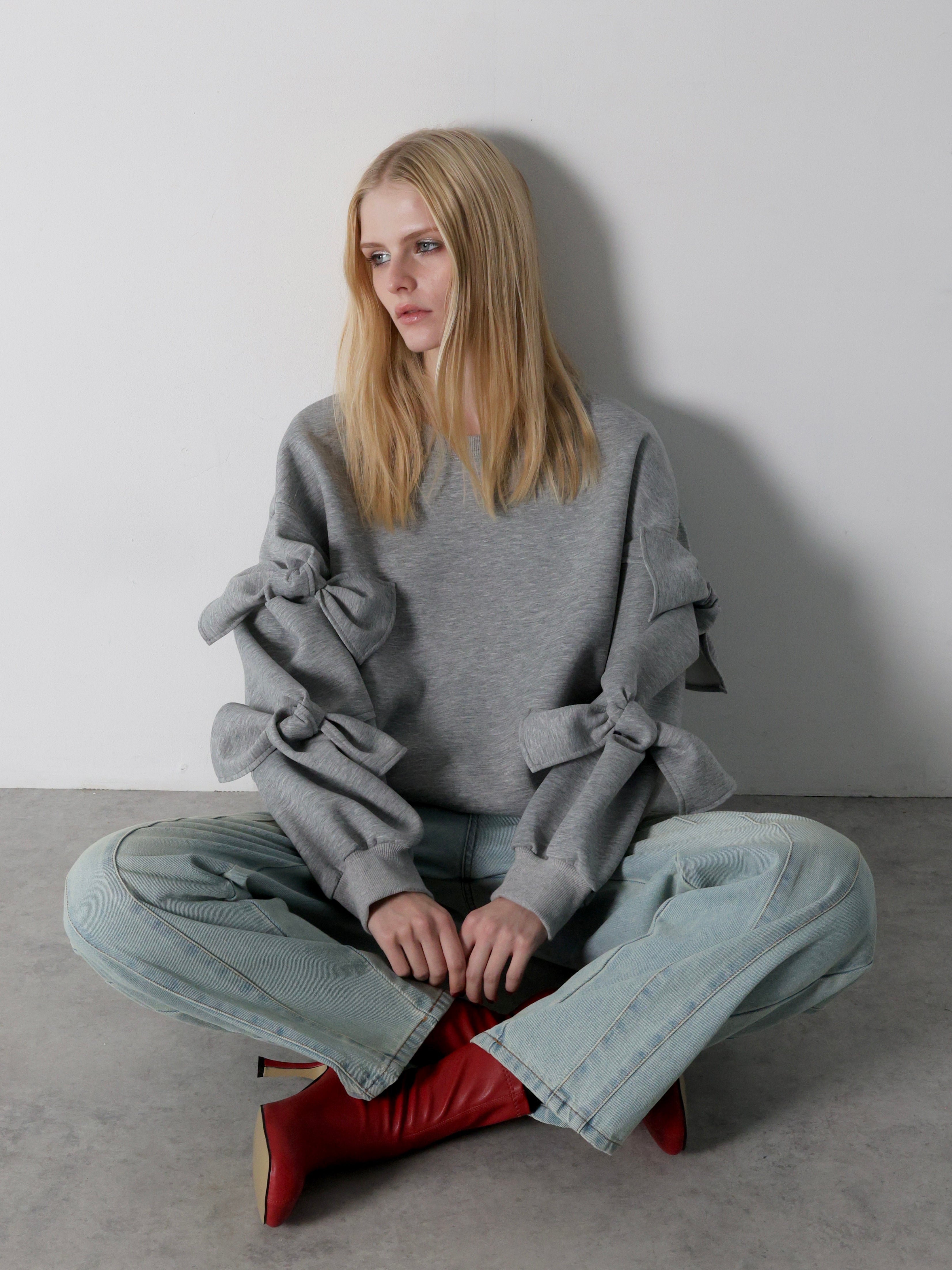 ribbon sleeve sweat – AMOMMA