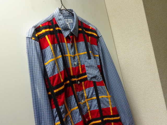 COMME des GARCONS PATCHWORK CHECK PATTERN L/S COTTON SHIRTS（コム