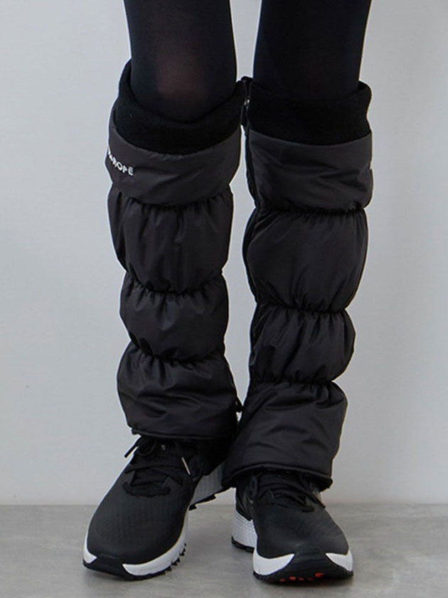 ジュン&ロペ 中わたレッグウォーマー/撥水・防風 ERR65010（ブラック