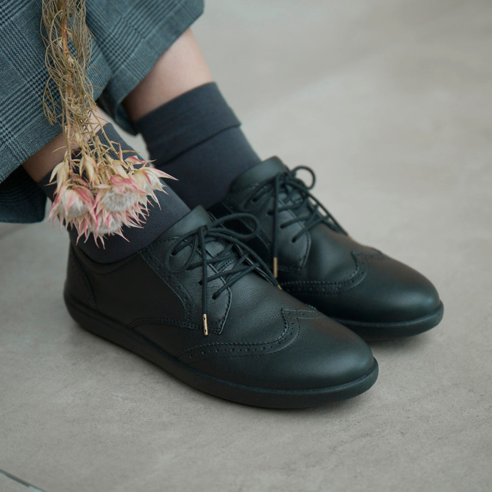 アキレス・ソルボ C 416 黒｜牛革2Eウィングチップシューズ