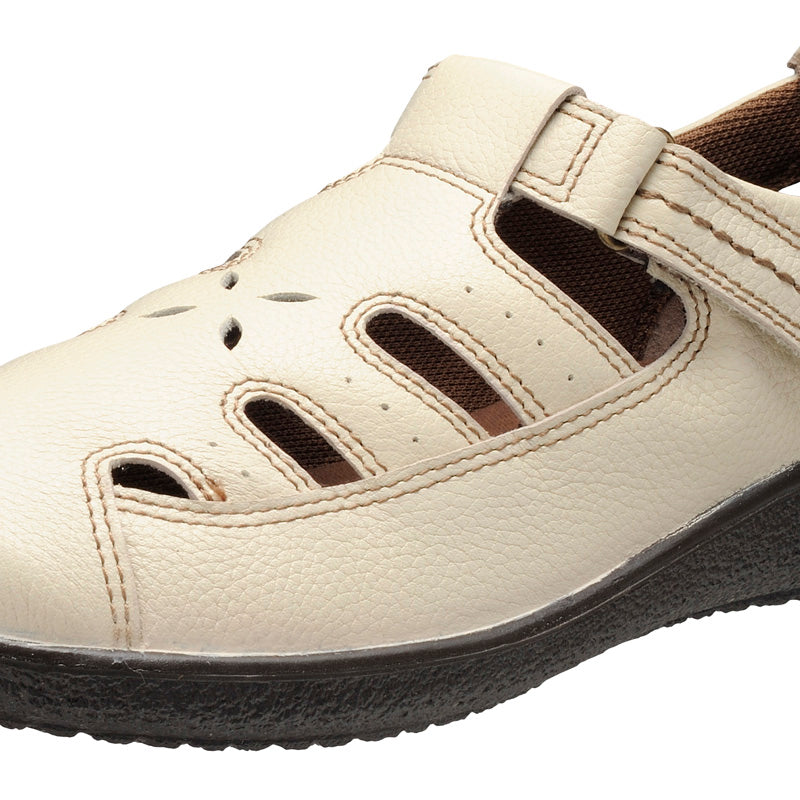 アキレス・ソルボ C 553 オフホワイト｜牛革3Eサンダル風スリッポン