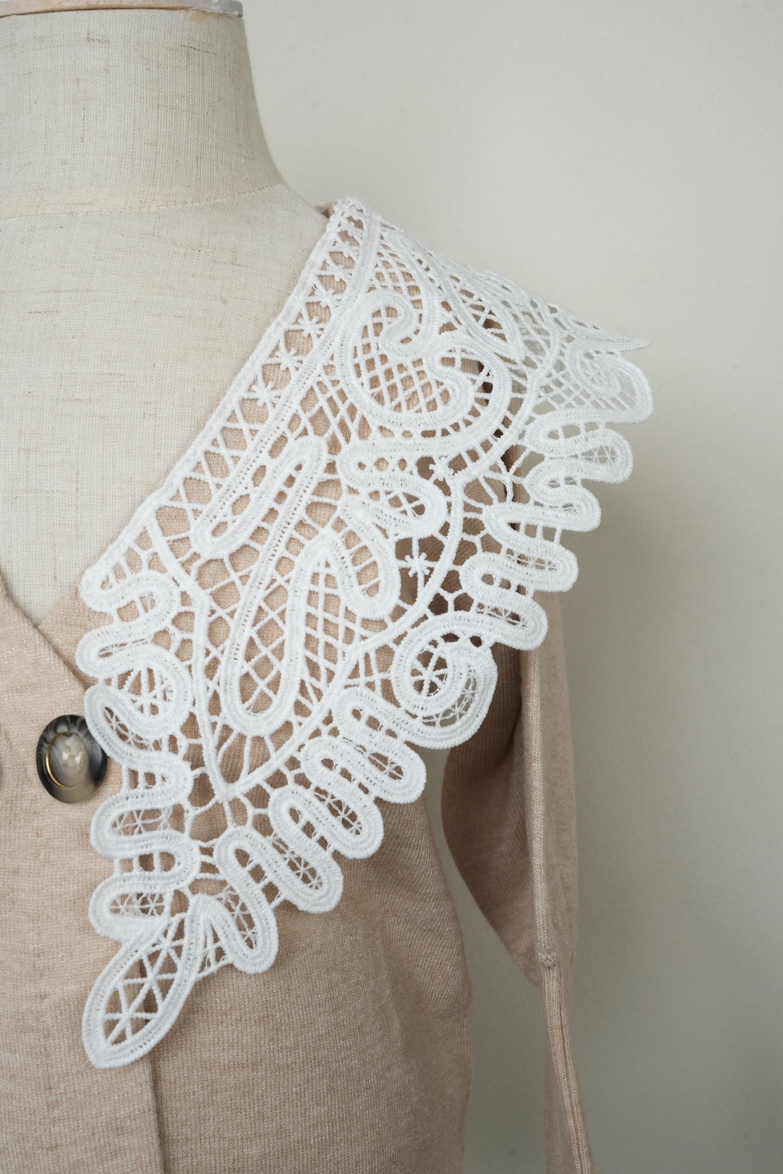kids］lace collar knit cardigan – Acka online store
