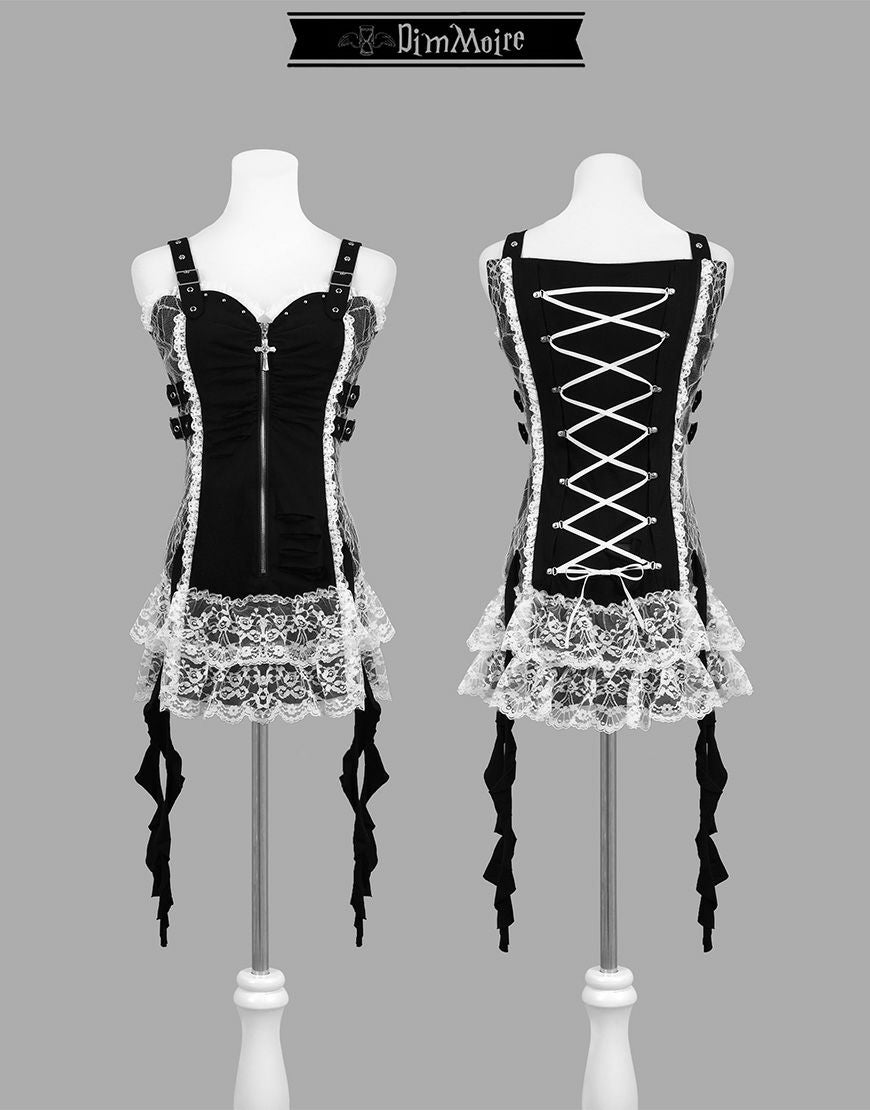 DimMoire【ディムモアール】夢纏うサスペンダースカート/Black