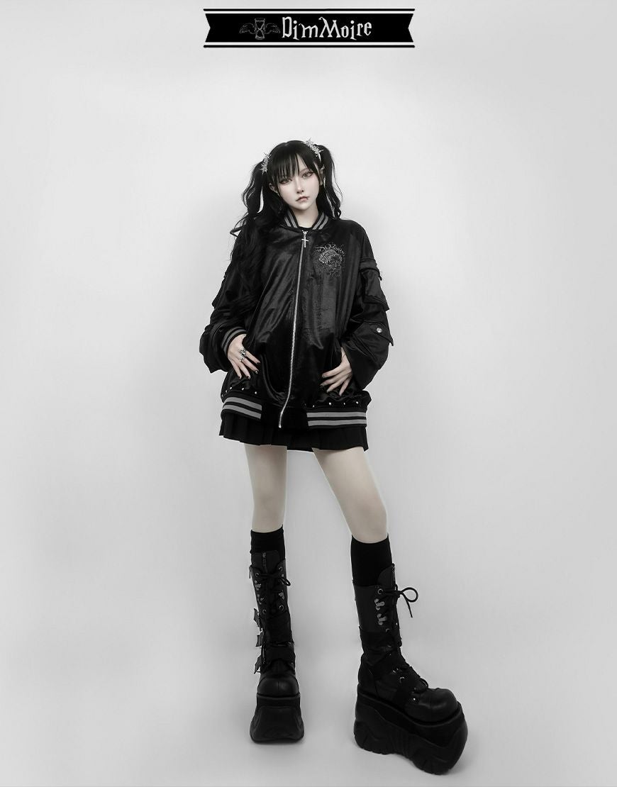 DimMoire【ディムモアール】Messy Bonesベロアスカジャン/Black