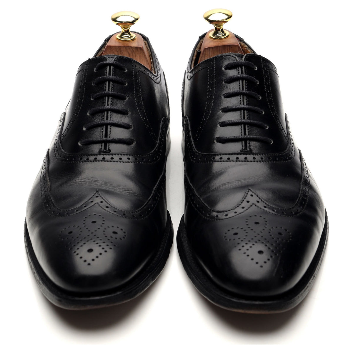 1880 'Savoy' Black Leather Oxford Brogues UK 7.5 F - Abbot's Shoes