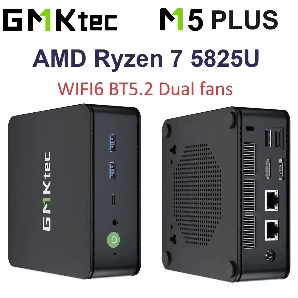 GMKtec M5 Plus Ryzen 7 5825U Mini PC Windows 11 DDR4 3200Mhz 16GB