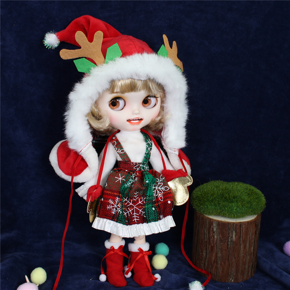 ICY DBS ブライス人形メリークリスマス衣装 BJD 服ドレス帽子スカート