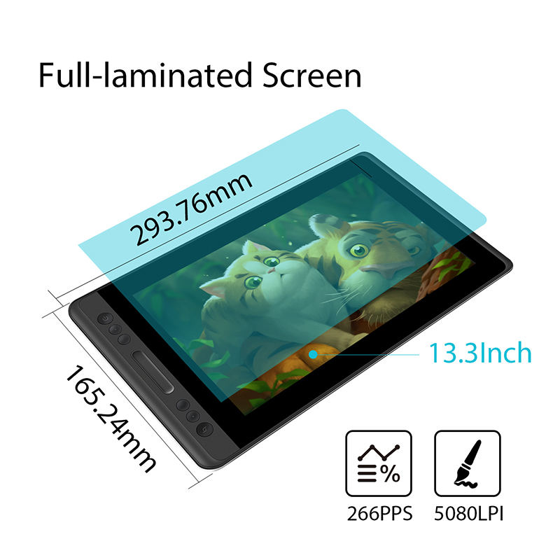 Huion Kamvas Pro 13 Graphics Tablet Screen 13.3 Inch Monitor Tilt