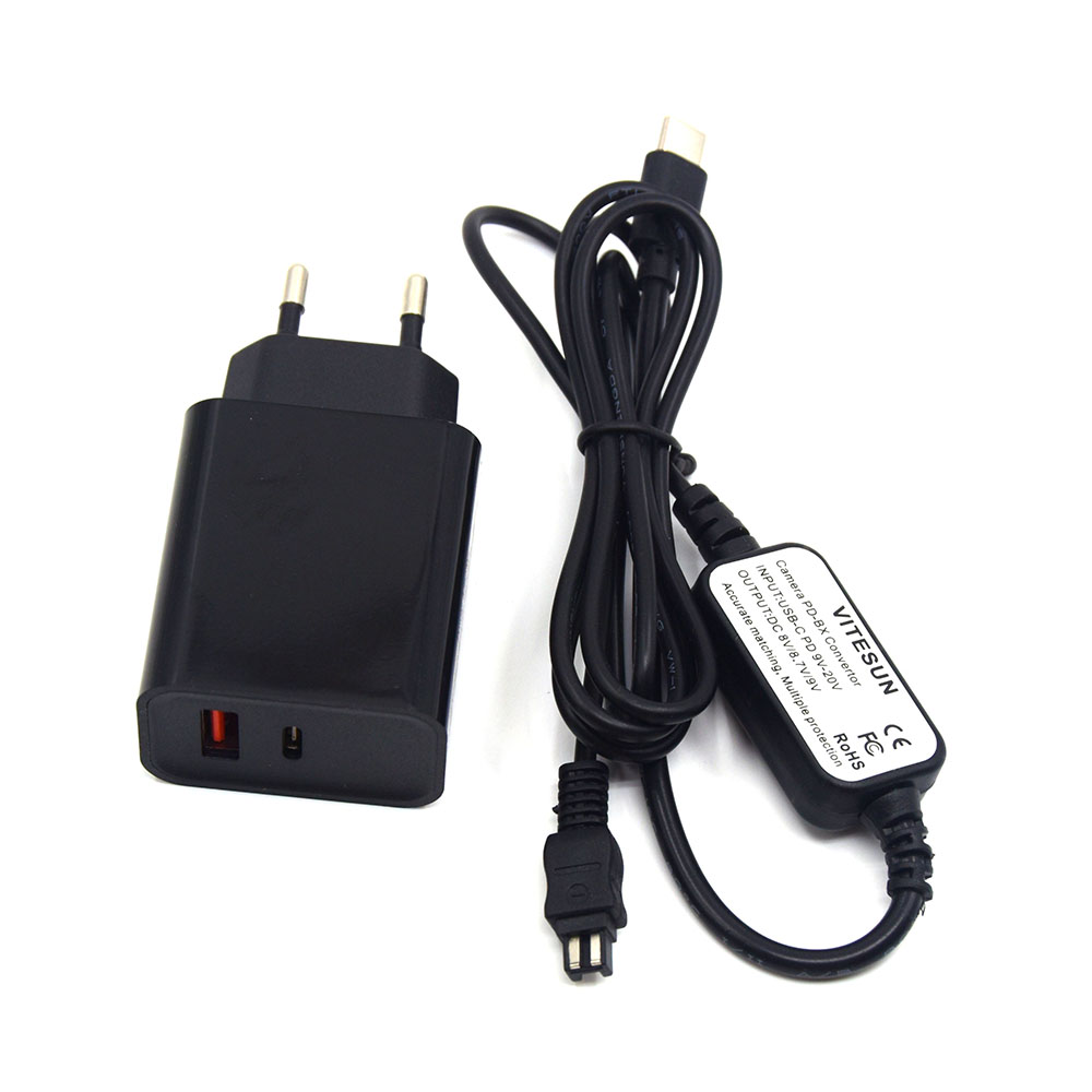 充電器とバッテリーアダプターケーブル,pd充電器,AC-L200,l200c,l200d