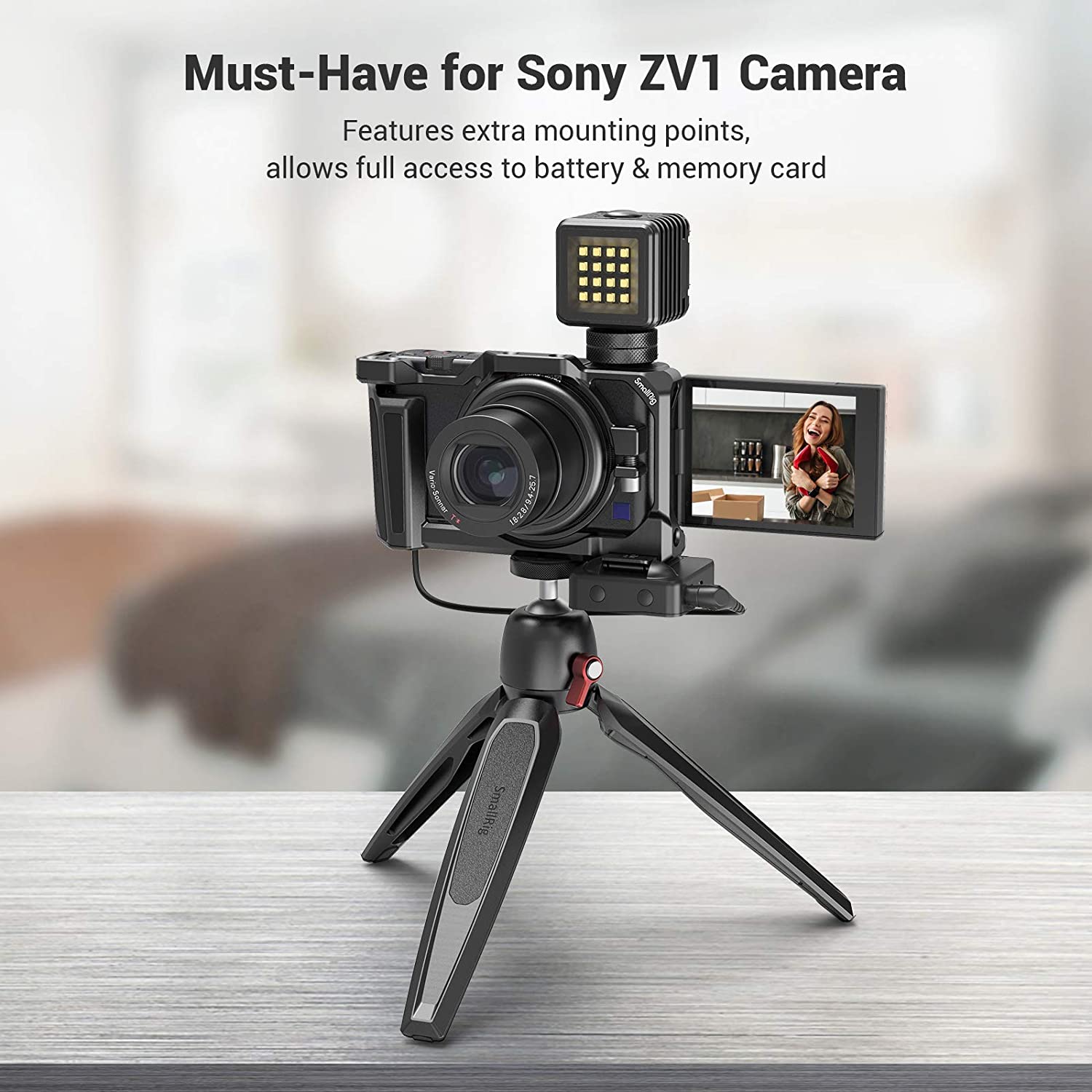 Smallrig zv1カメラケージ,サイドハンドル付きカメラケージ,マイクに