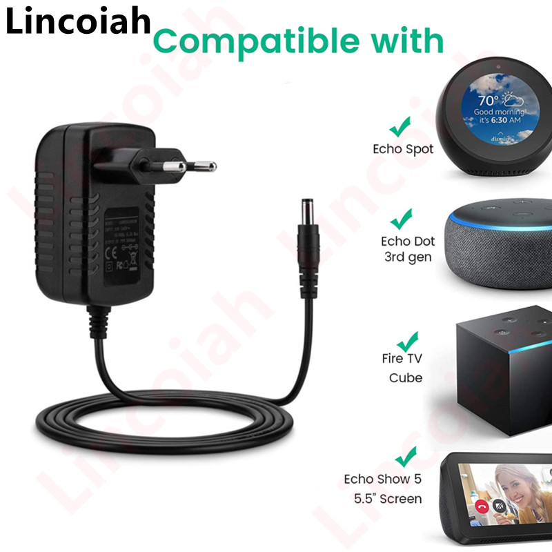 Alexa Echoスポット用の電源AC/DCアダプター充電器,echoドット (第3