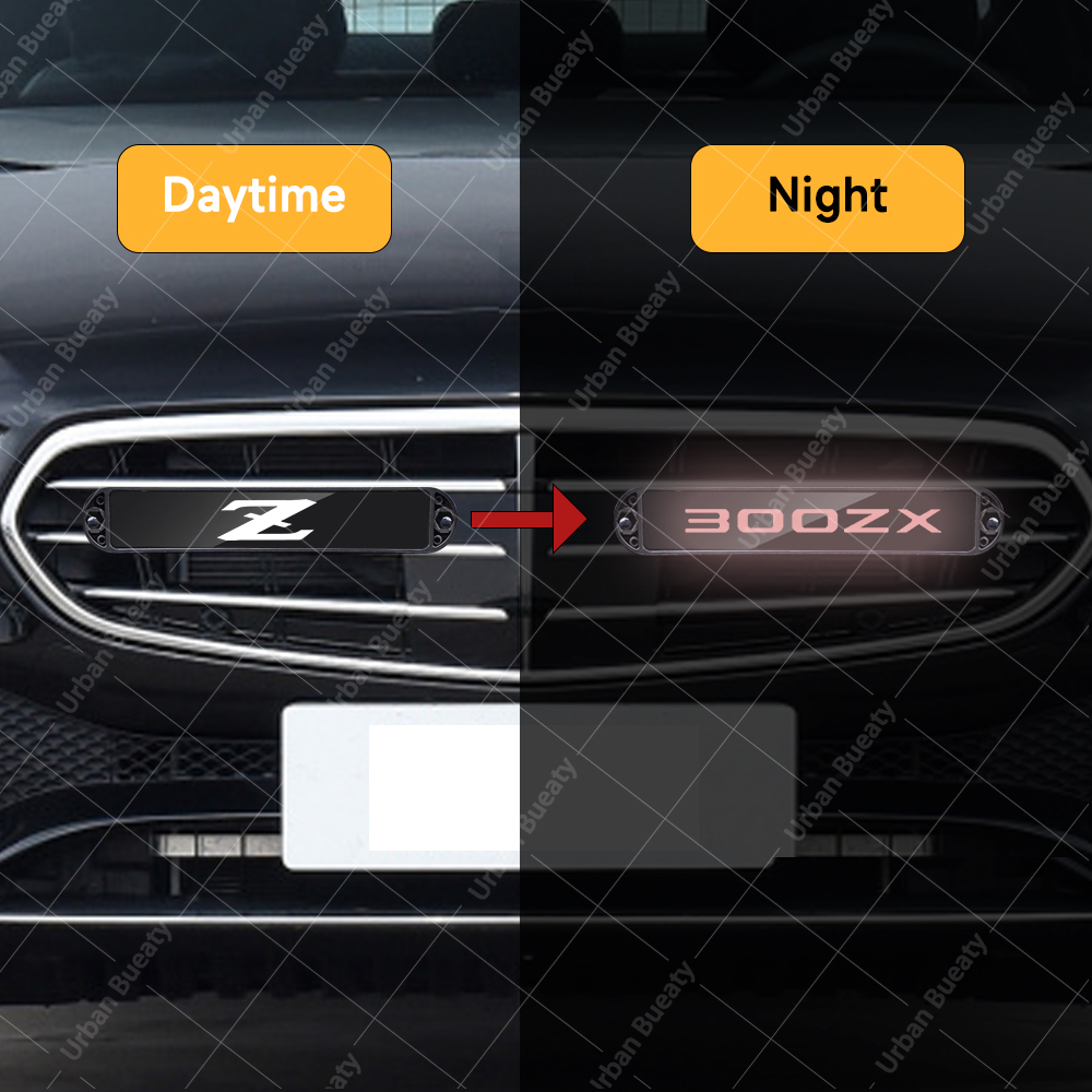 車の外部フロントグリルエンブレム、照明付きLEDライト、日産フェア