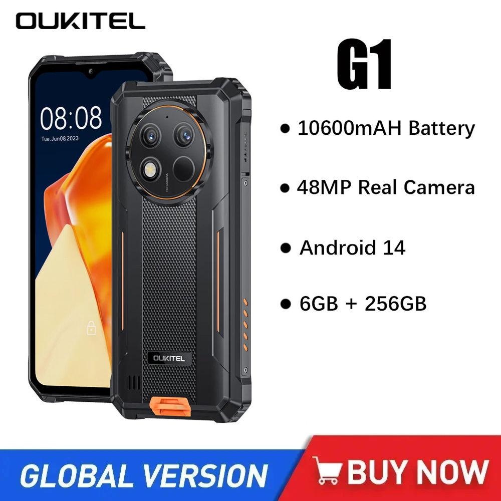 Oukitel-G1頑丈なスマートフォン,4G,6.52インチHD,オクタコア,6GB
