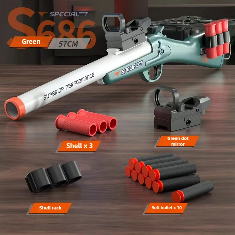 S686 Soft Bullet Toy Shotgun Shell Ejecting Blaster Gun for Kids