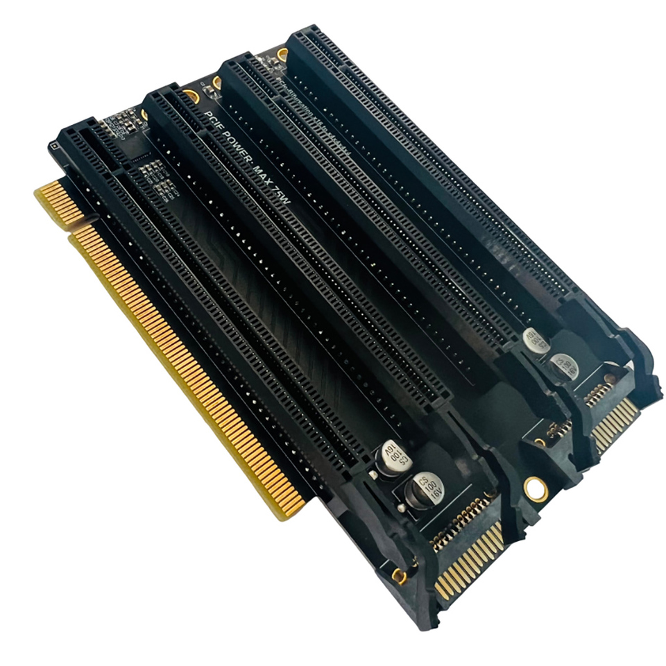 分岐不要 PCIe3.0x8からNVMeスロット4基 拡張カード ASM2812 分岐不要