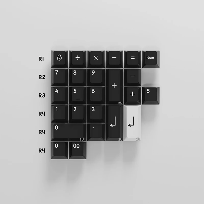 KBDFANS Doubleshot WOB/BOW PBT Cherry Profile Keycap Numpad