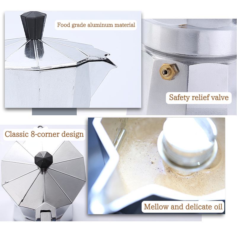 600ML Aluminum Mocha Coffee Pot Espresso Coffee Maker Percolator
