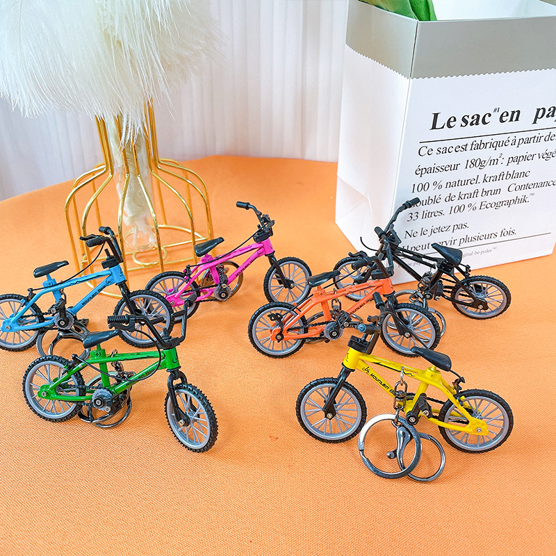 Alloy Model Bicycle Keychain Mini Diecast Metal Finger Mountain
