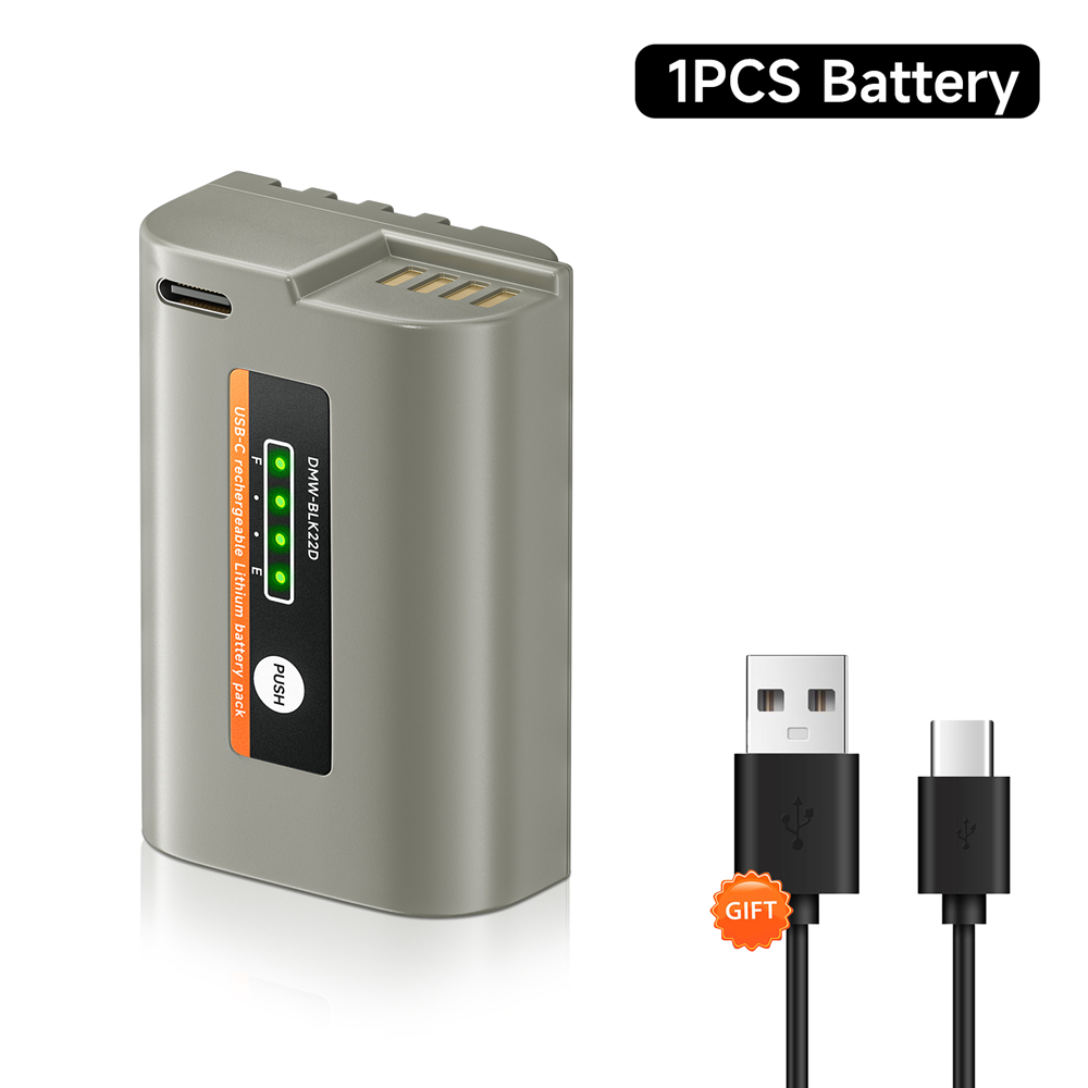 2500mAh DMW-BLK22 BLK22 バッテリー タイプ C USB 付き パナソニック