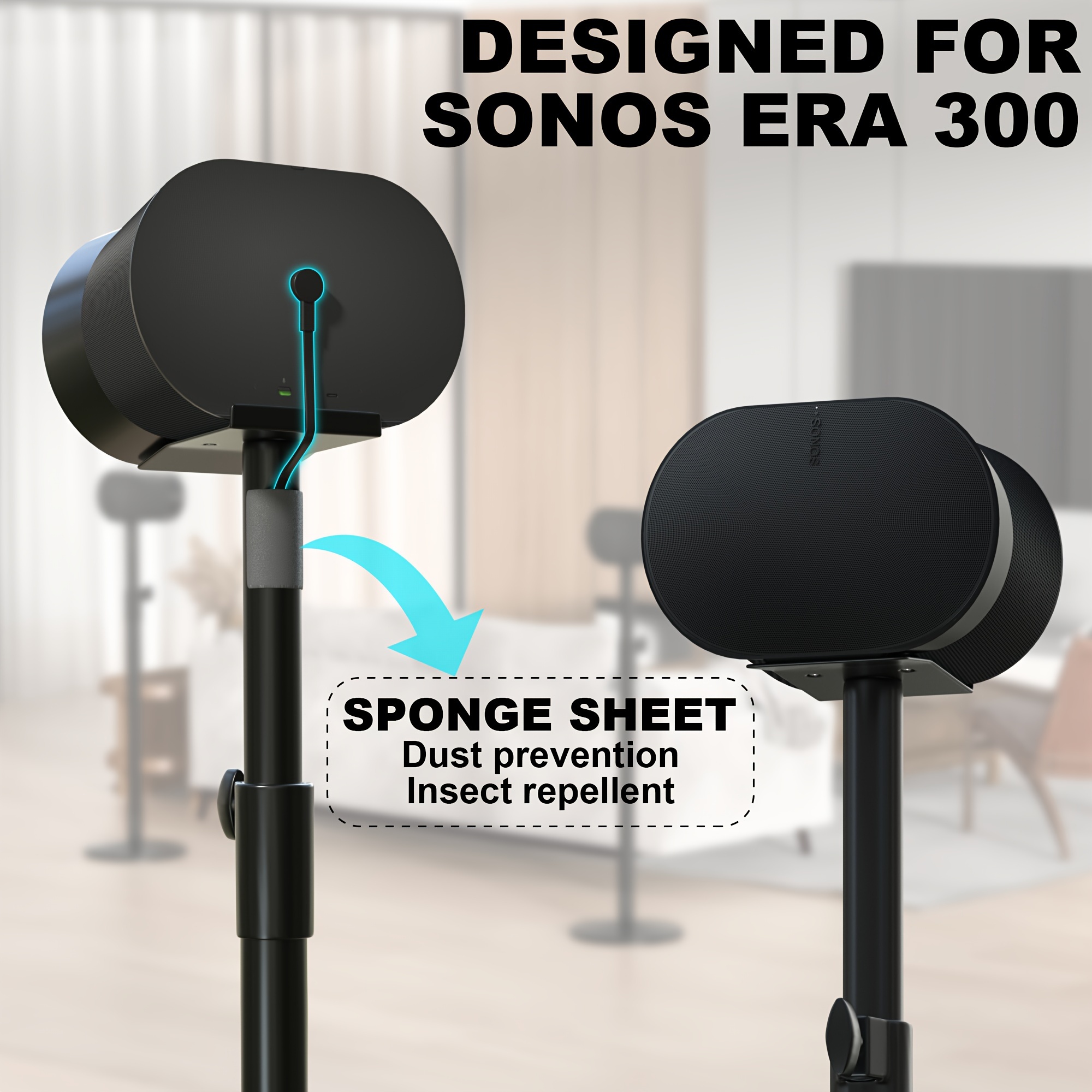 For Sonos Era 300 wireless speaker stand with adjustable height