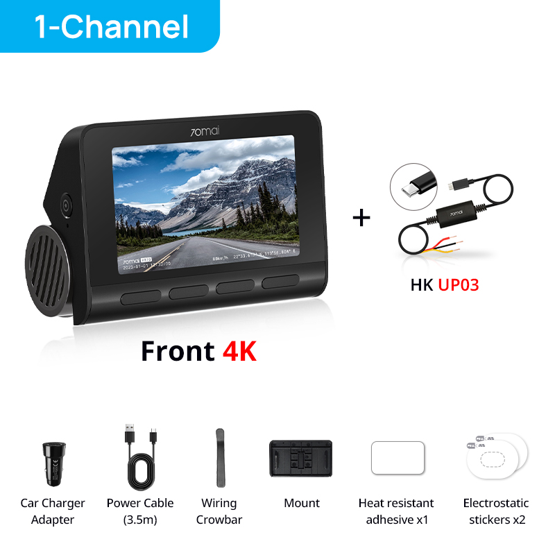 70mai 4K Dash Cam A810 Front Rear Set Suppor 4G Module LTE UP04