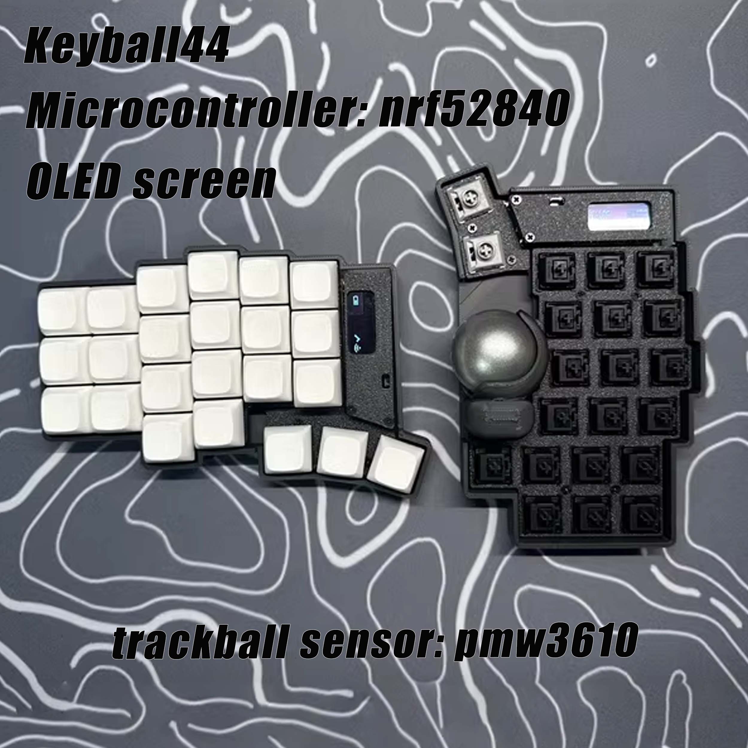 Keyball 39/44/61 Split Keyboard Kit with Trackball Wireless Split