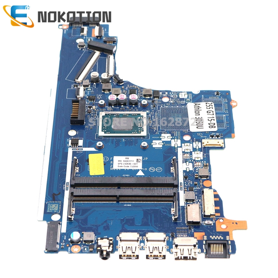 NOKOTION için HP 255 G7 15-DB dizüstü anakart 3050U CPU DDR4