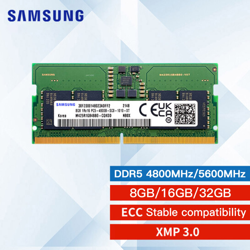 Samsung DDR5 4800MHz 5600MHz RAM 8GB 16GB 32GB SODIMM 1.1V SO-DIMM