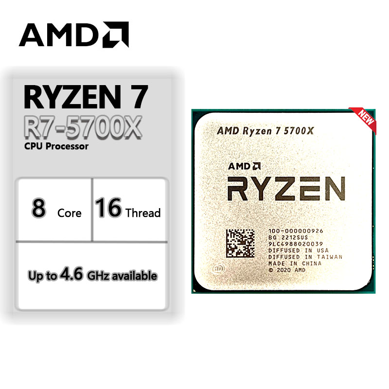 AMD R7 5700X Ryzen 7 5700X 3.4 GHz 8 コア 16 スレッド CPU 7NM L3