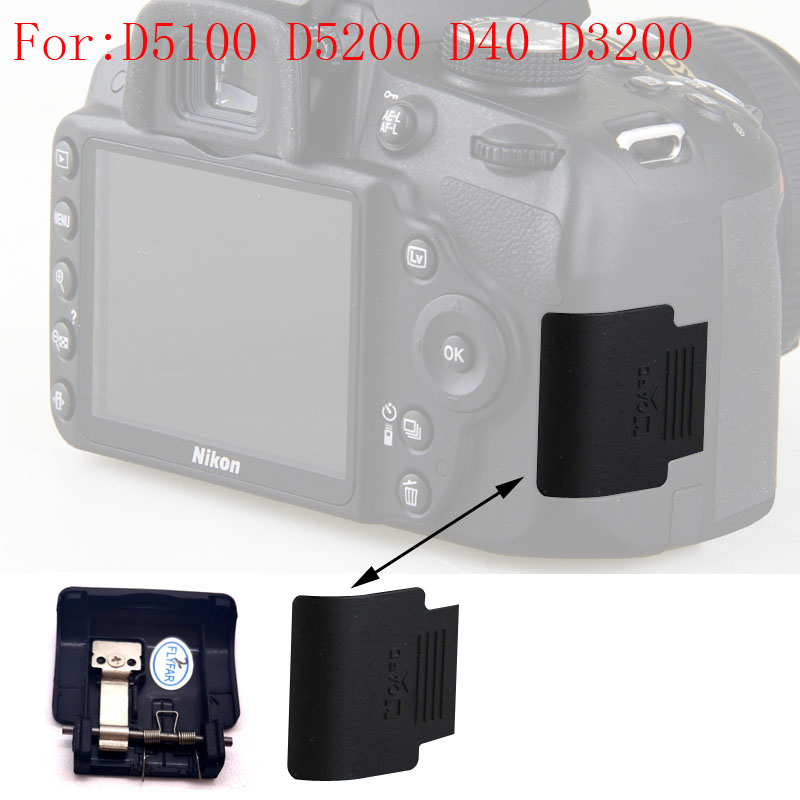 SDカードスロット用カバー,メタル & スプリング付き,d5100,d5200,d40
