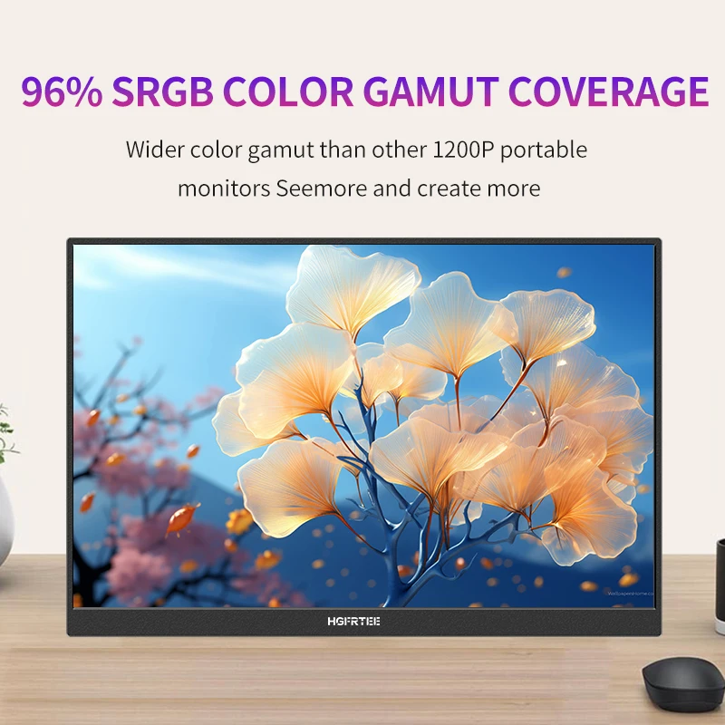 HGFRTEE 16 インチ タッチ ポータブル モニター 16:10 96%sRGB 350Cd