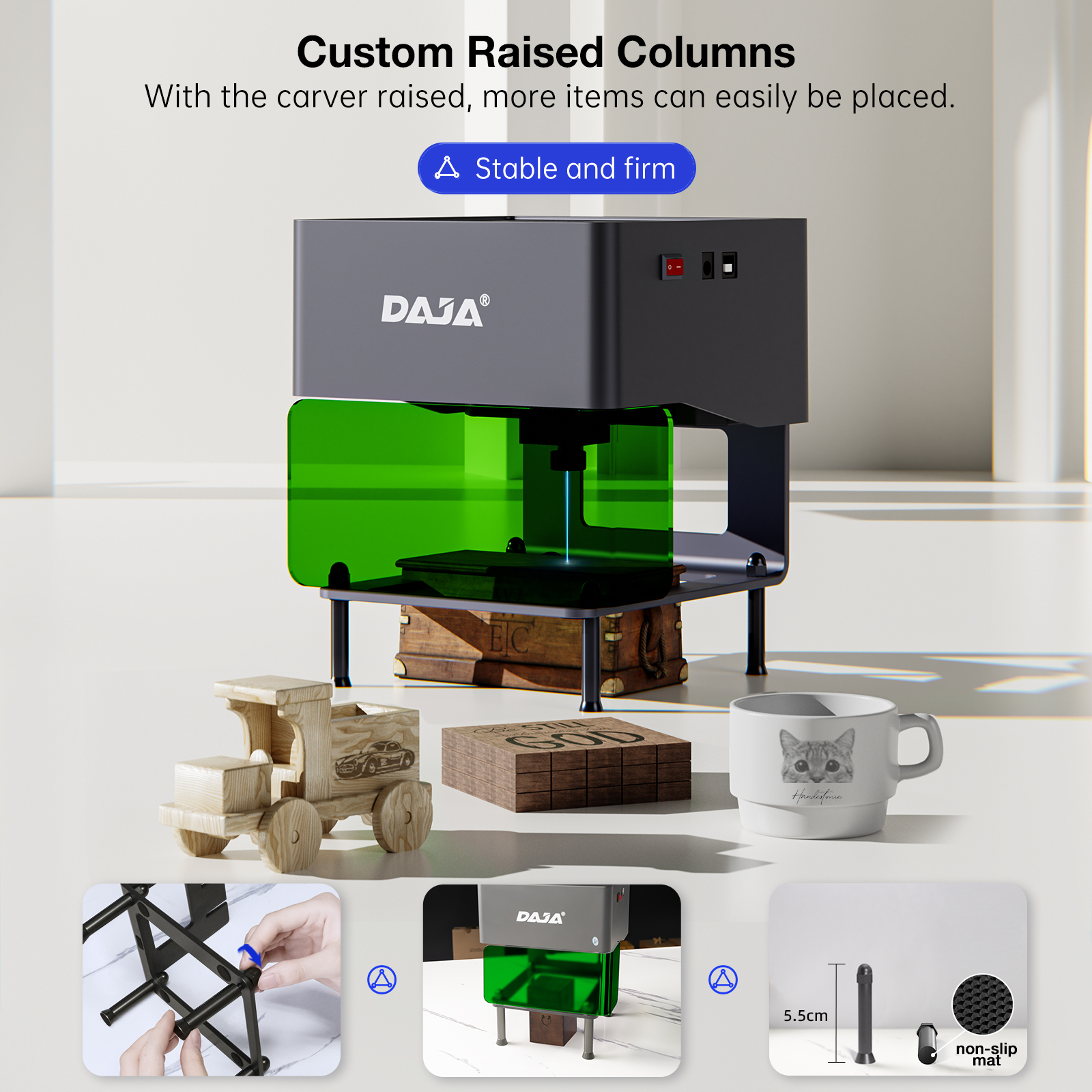 DAJA DJ6 レーザー彫刻機ミニポータブル Bluetooth DIY カット彫刻機