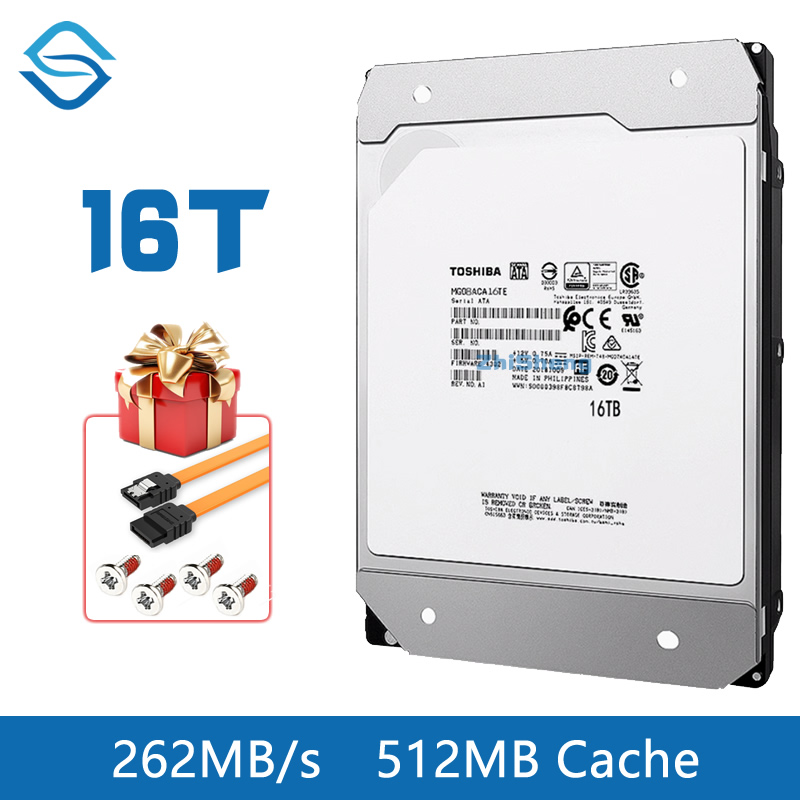東芝 エンタープライズ 16TB HDD ハードドライブ SATA3 MG08ACA16TE