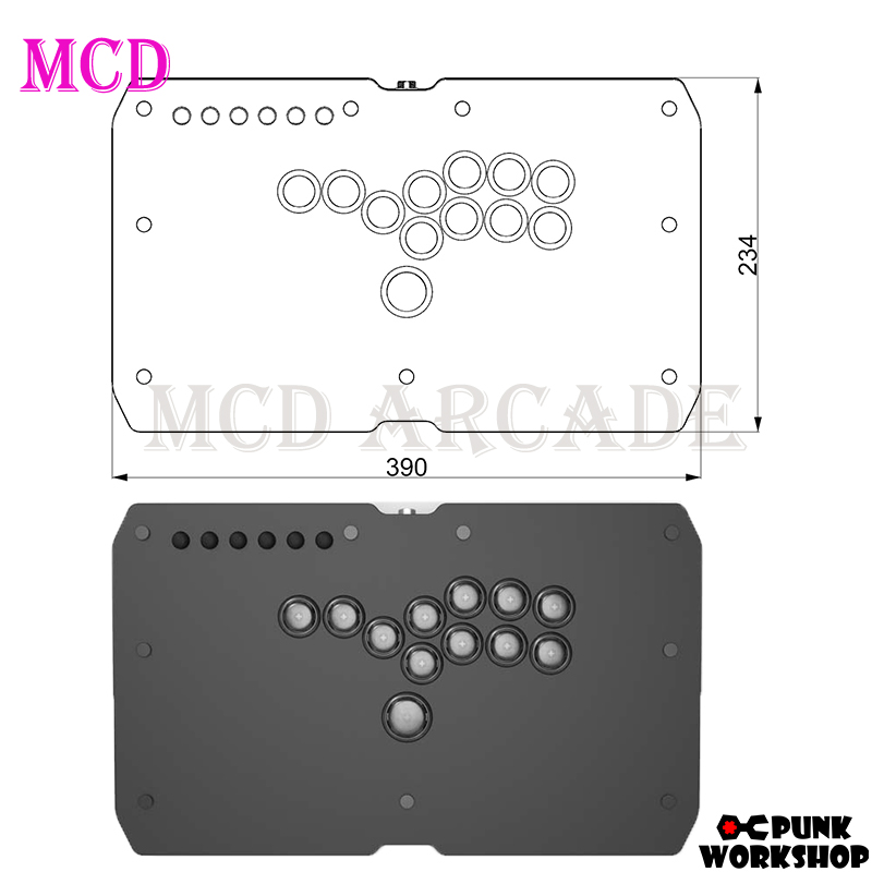 Punk Workshop Ultra Thin HitBox With 3 SOCD Mode Fighting Stick