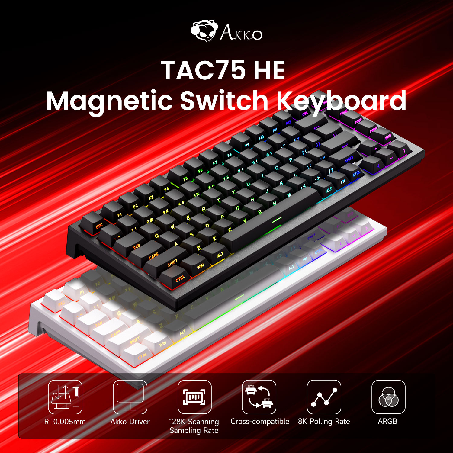Akko TAC75 HE メカニカルキーボード 75% 磁気スイッチ ラピッド