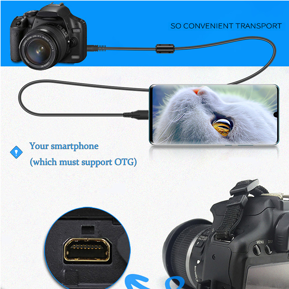 Android携帯電話用の一眼レフカメラデータケーブル,タイプCからNikon