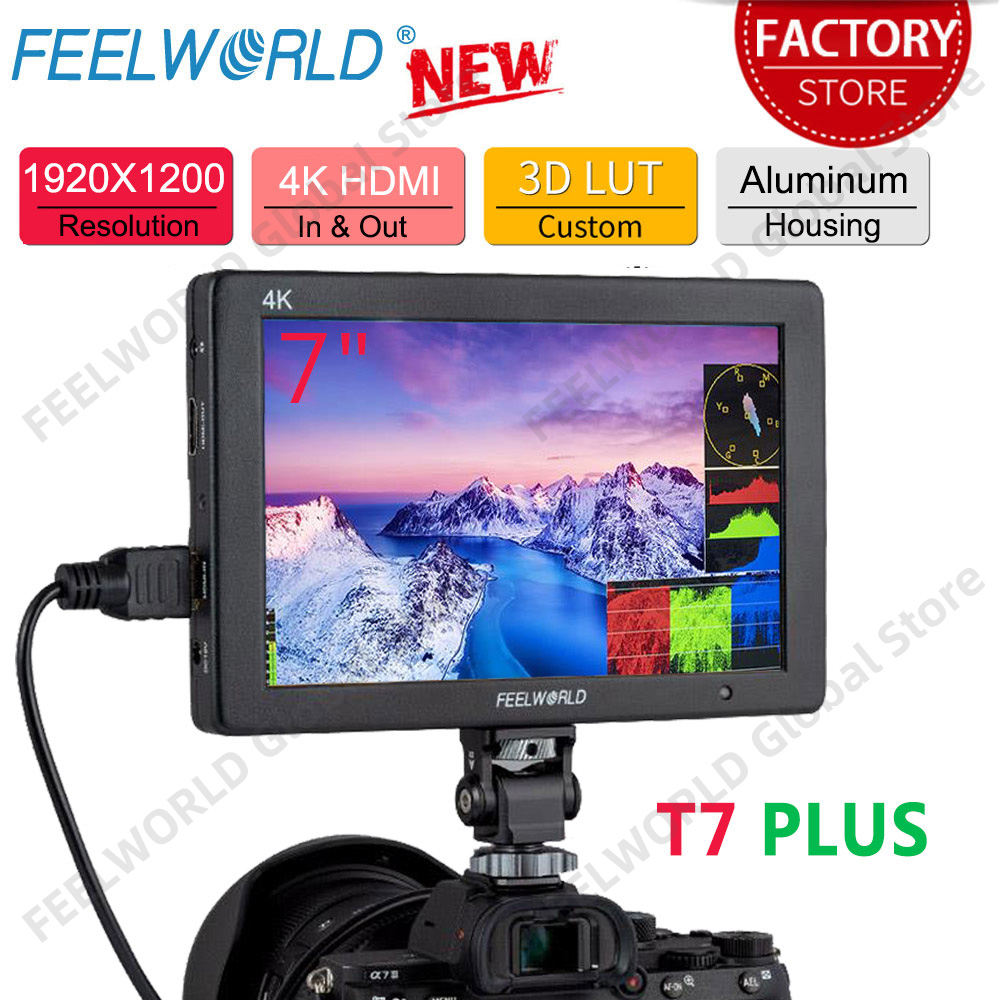 Feelworld T7 PLUS V2 7 Inch 3D LUT On Camera Field DSLR Monitor 4K