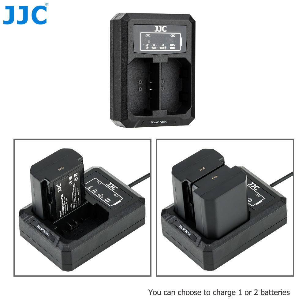 JJCバッテリー充電器 USBデュアル充電器 ソニーNP-FZ100バッテリー対応
