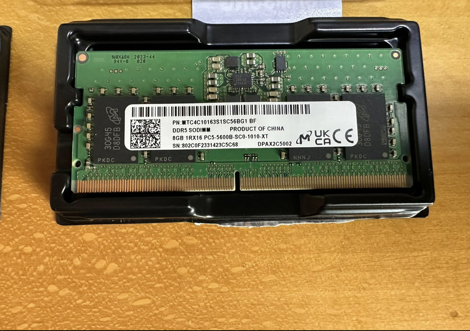 Micron-DDR5 sodimmラップトップメモリ、8GB、5600mhz、1rx16、PC5