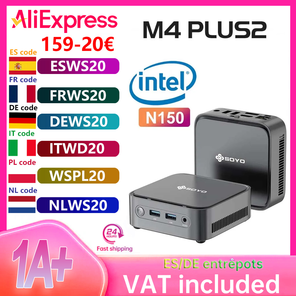 SOYO M4 PLUS2 Mini PC Intel Alder Lake N150 Windows 11 Pro Mini PC