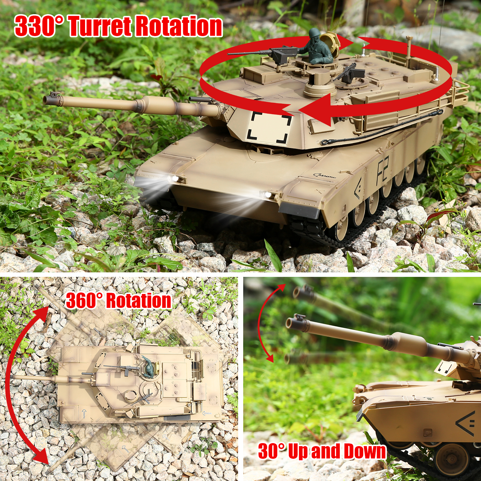 Henglong-ラジコン戦車モデル,おもちゃ,リモコン,軍用戦車,砲塔,反動