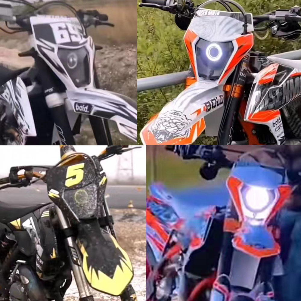 オートバイledヘッドライトハイ/ロービーム天使目drlヘッドランプ