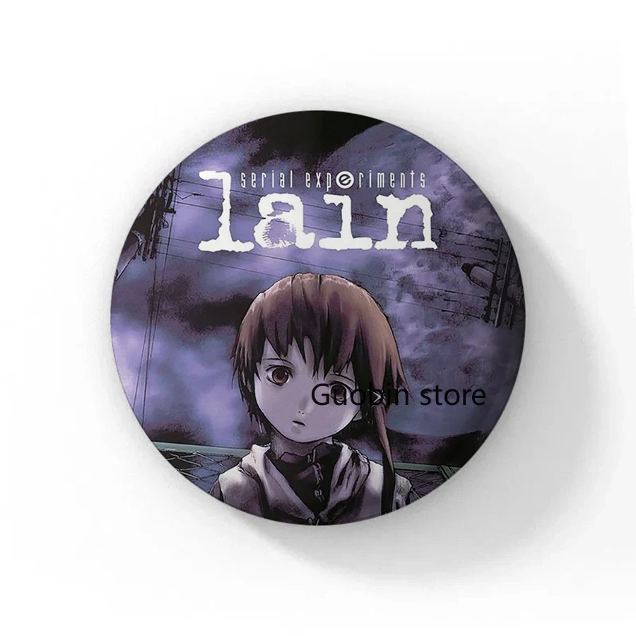 new Serial Experiments Lain Button Pin Jewelry for Women Cartoon
