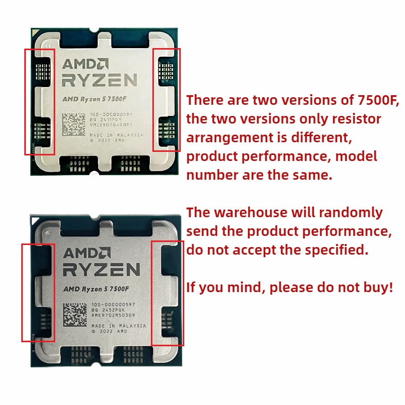 Amd ryzen 5 r5 7500f, 3.7ghz, 6 núcleos, 12 linhas, CPU lga am5