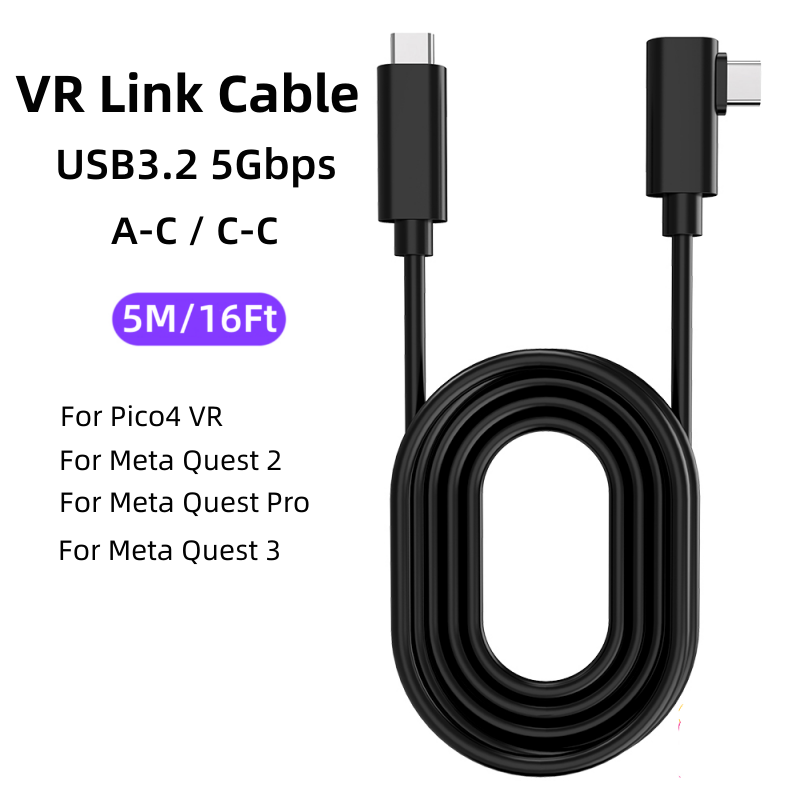 16FT 5M Link Charging Cable for Quest 3S/3 Meta Quest Pro Pico 4