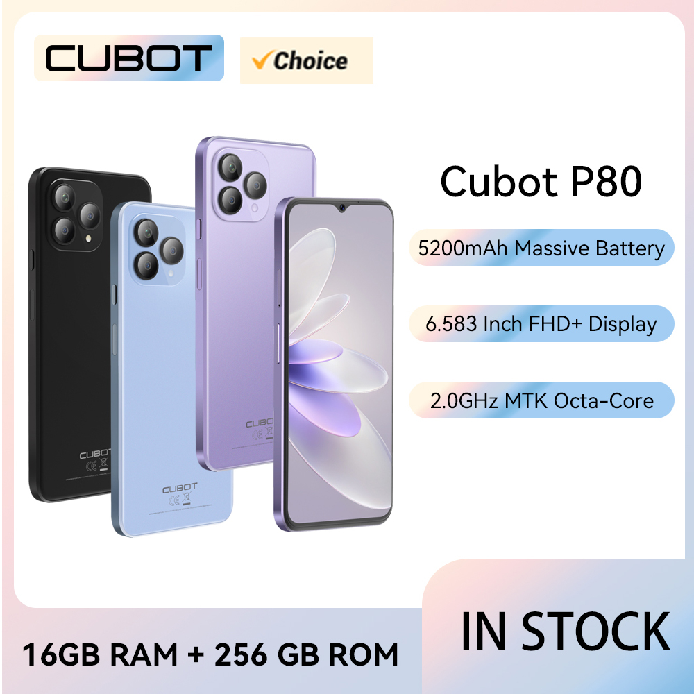 Cubot Global Version Android Smartphone P80, Android 13 Phone, 8GB