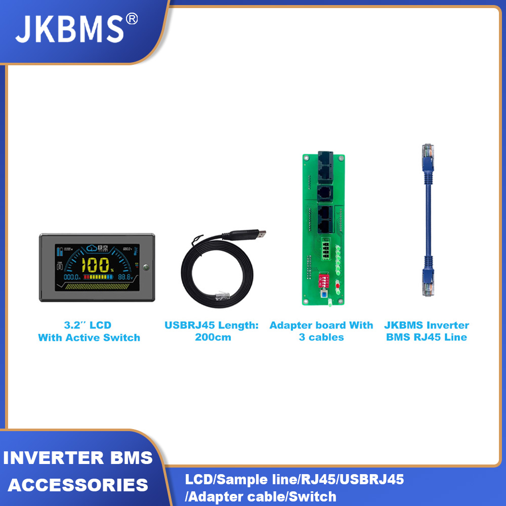 JKBMS Inverter BMS Accessory 2.3/3.2/4.3 Inch LCD Switch RJ45
