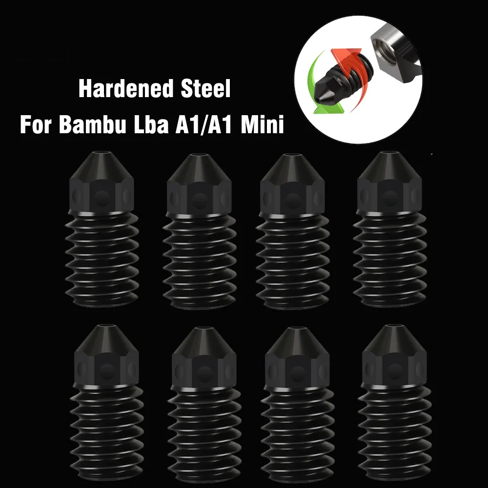 Nozzle For Bambu Lab A1/A1 Mini 0.2 0.4 0.6 0.8mm Hard steel