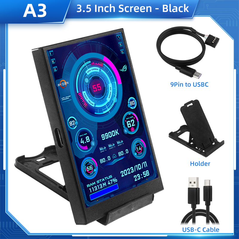 TURZX 3.5 / 5 インチ IPS USB セカンダリスクリーンコンピュータ CPU