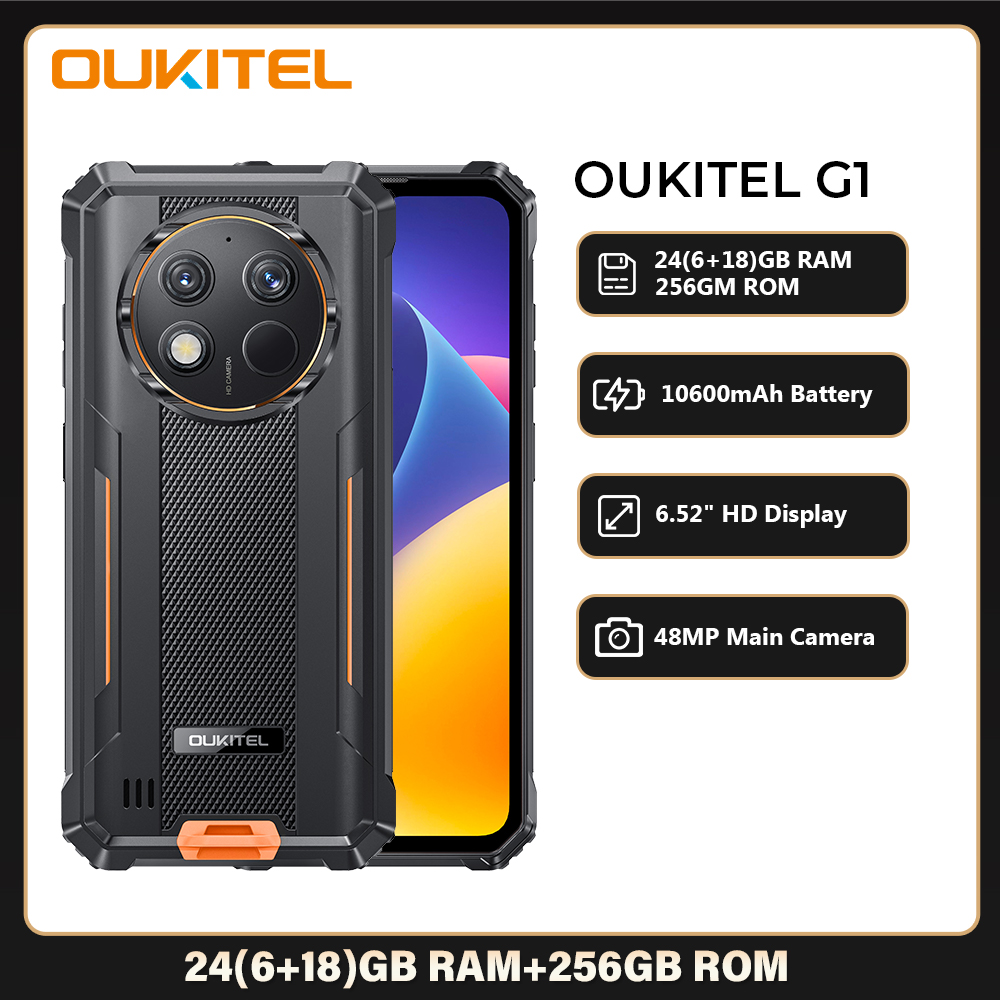 Oukitel G1 Rugged Smartphone Android 24GB (6+18)+256GB 10600mAh